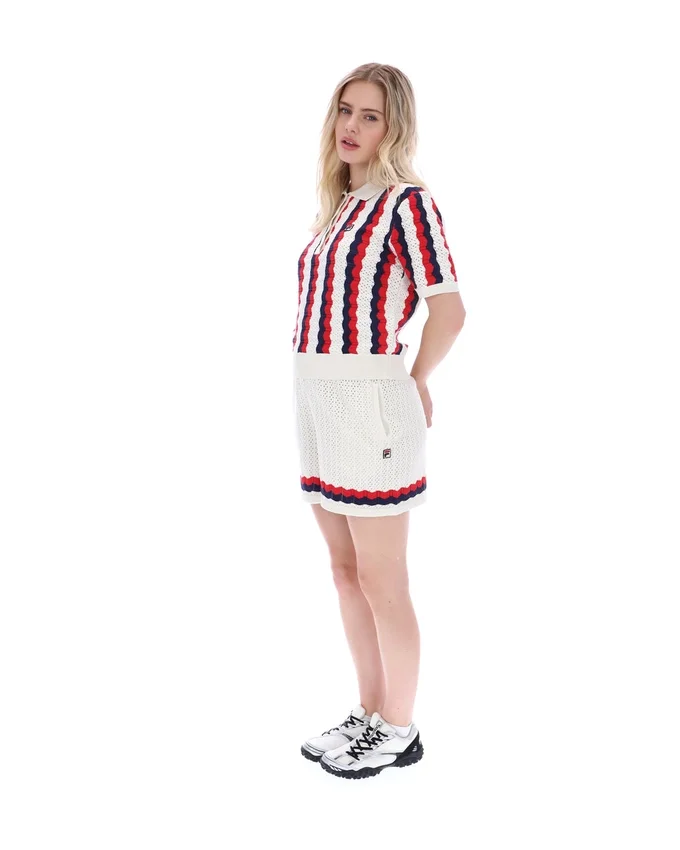 Polo Porto en maille à rayures au crochet
