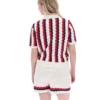 Polo Porto en maille à rayures au crochet
