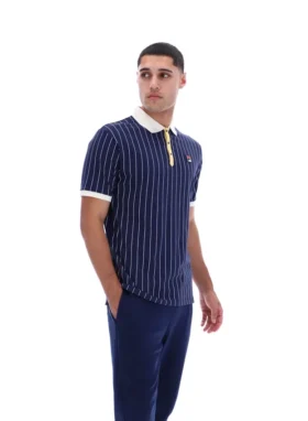 Polo rayé Fila BB1 Classic Vintage bleu marine