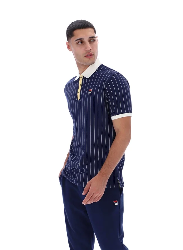Polo rayé Fila BB1 Classic Vintage bleu marine