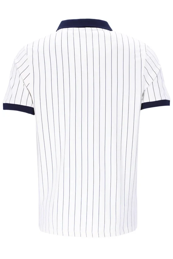 Polo rayé vintage classique BB1 blanc