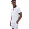 Polo rayé vintage classique BB1 blanc