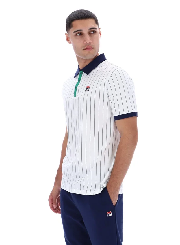 Polo rayé vintage classique BB1 blanc