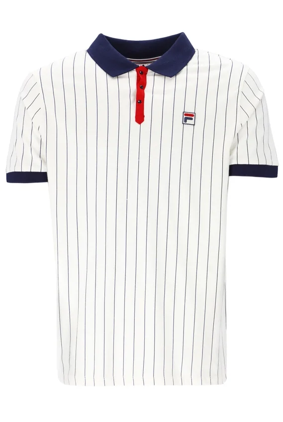 Polo rayé vintage classique BB1 blanc