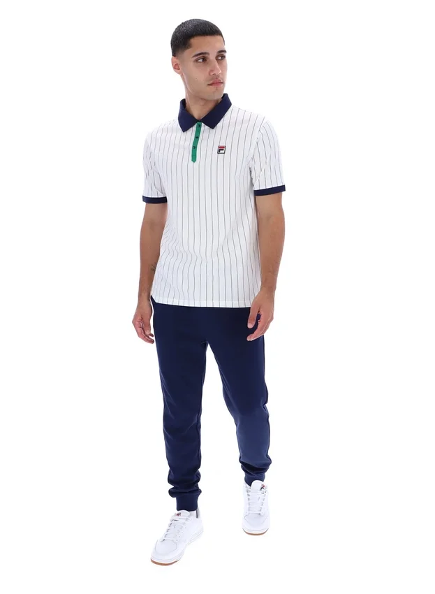 Polo rayé vintage classique BB1 blanc