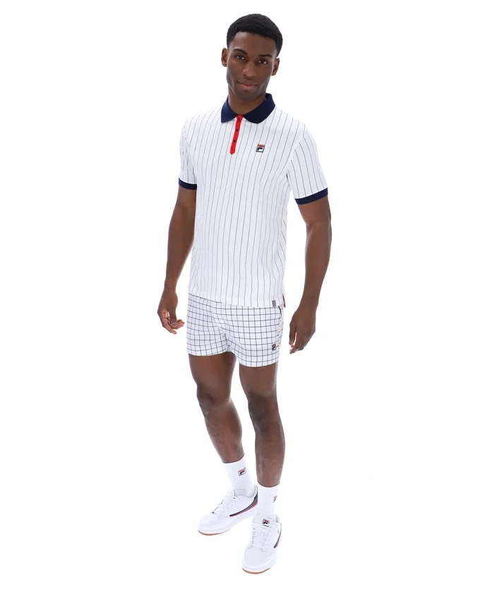 Polo rayé vintage classique BB1 blanc