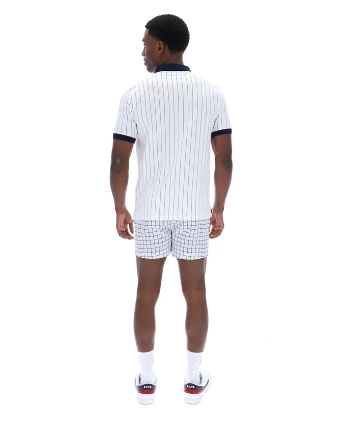 Polo rayé vintage classique BB1 blanc