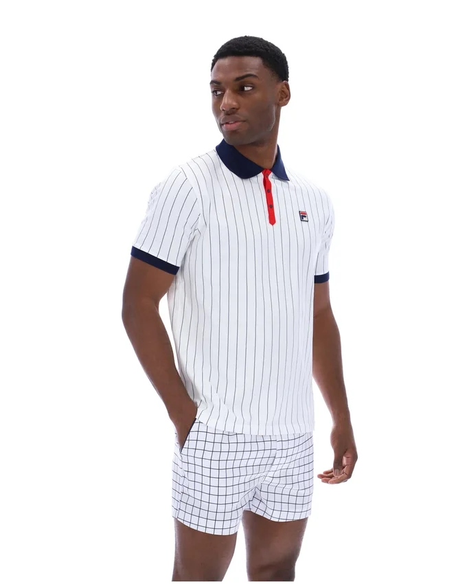 Polo rayé vintage classique BB1 blanc
