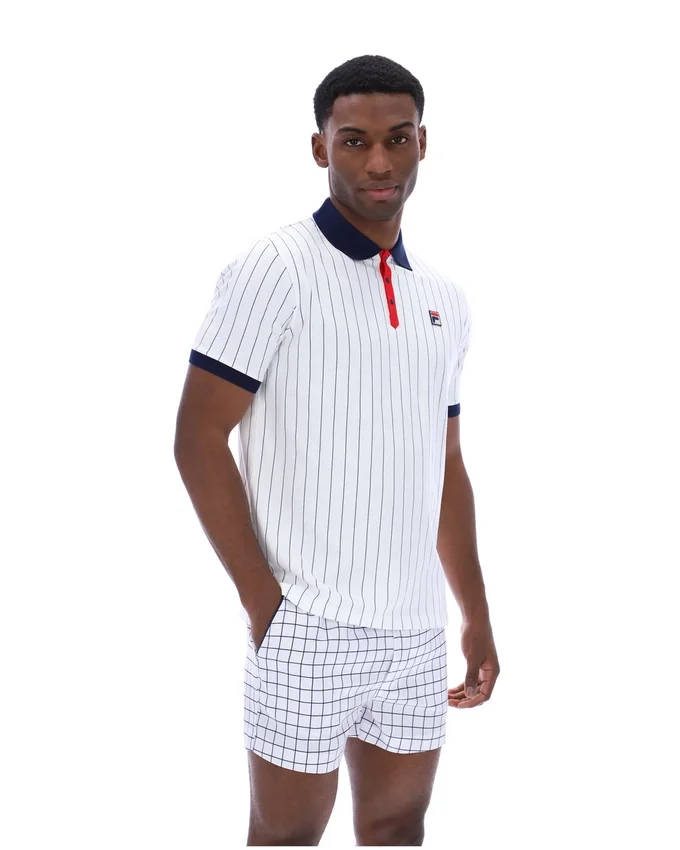 Polo rayé vintage classique BB1 blanc
