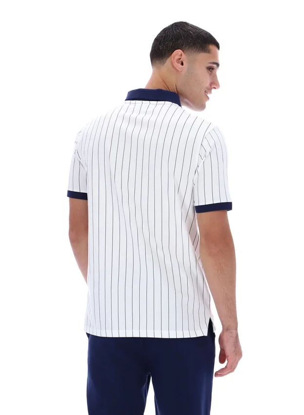 Polo rayé vintage classique BB1 blanc