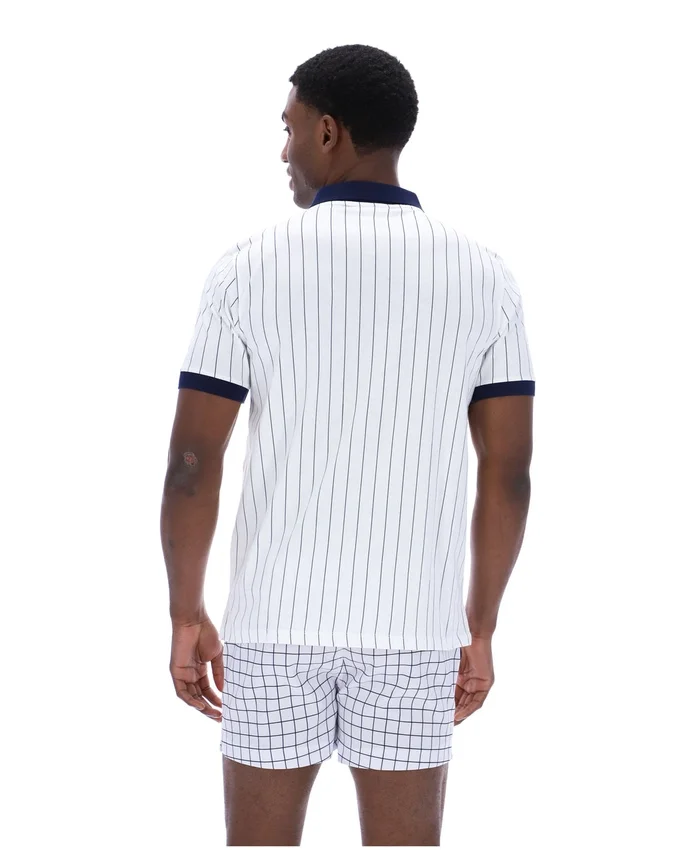Polo rayé vintage classique BB1 blanc