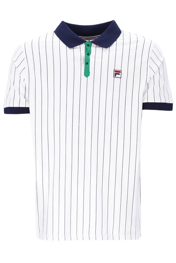 Polo rayé vintage classique BB1 blanc