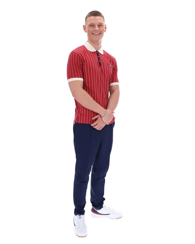 Polo rayé vintage classique BB1 Garnet
