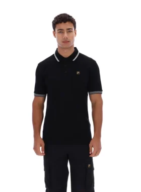 Polo Soren 2 noir avec bordures contrastées