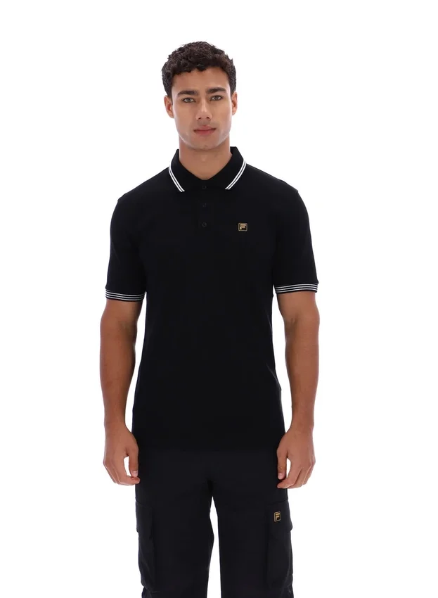 Polo Soren 2 noir avec bordures contrastées