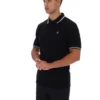 Polo Soren 2 noir avec bordures contrastées
