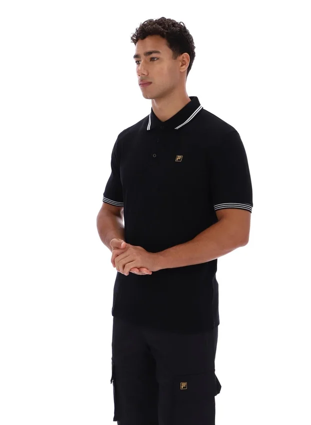 Polo Soren 2 noir avec bordures contrastées