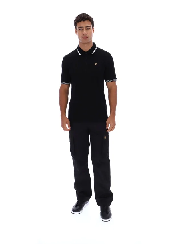 Polo Soren 2 noir avec bordures contrastées
