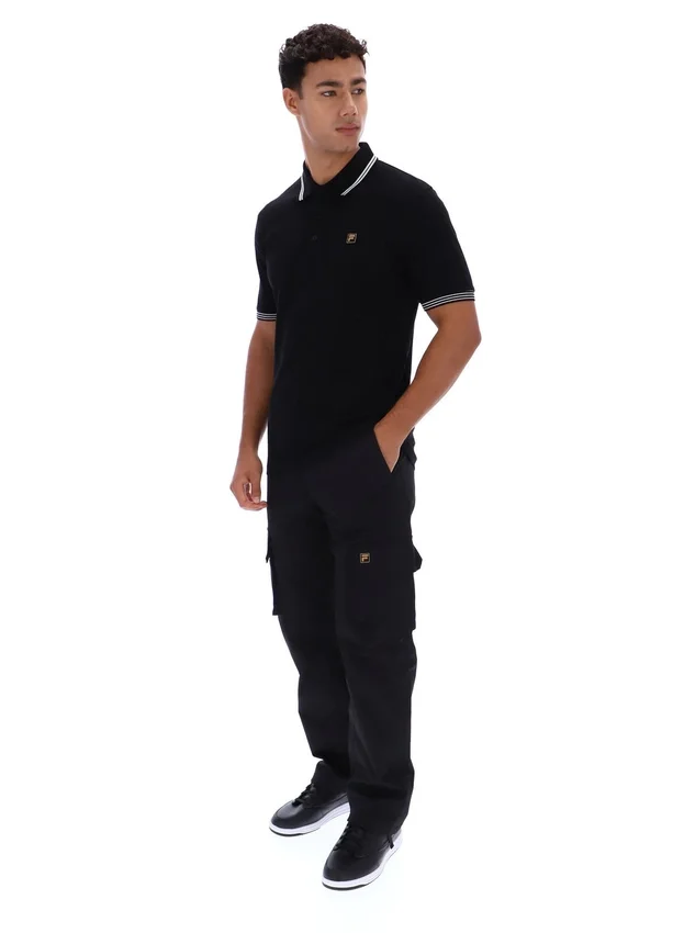 Polo Soren 2 noir avec bordures contrastées
