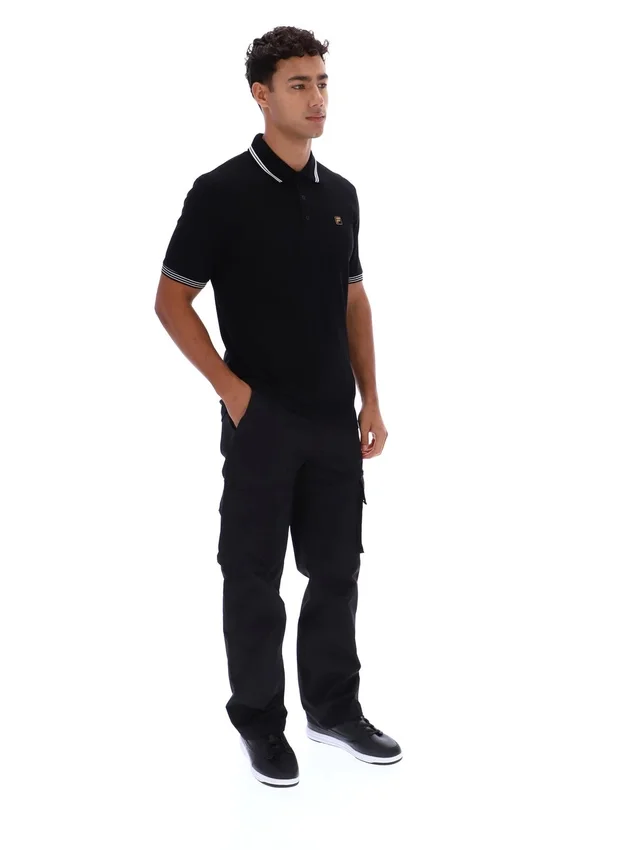 Polo Soren 2 noir avec bordures contrastées