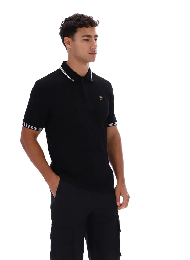 Polo Soren 2 noir avec bordures contrastées