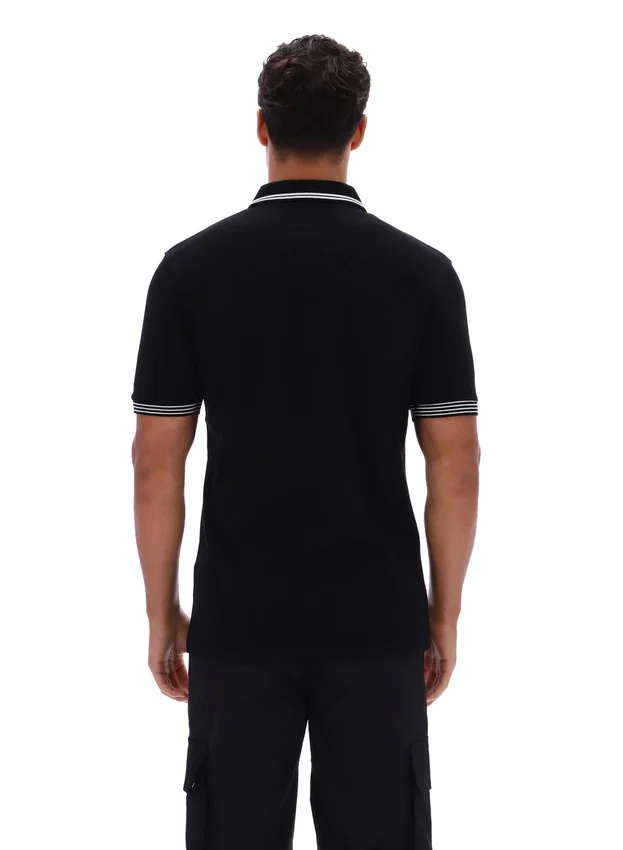 Polo Soren 2 noir avec bordures contrastées