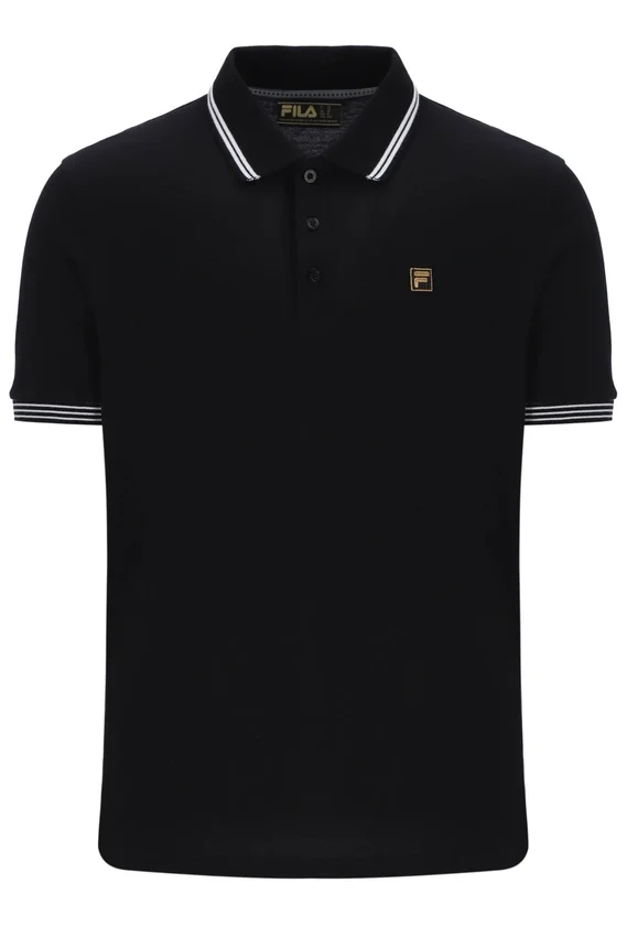 Polo Soren 2 noir avec bordures contrastées