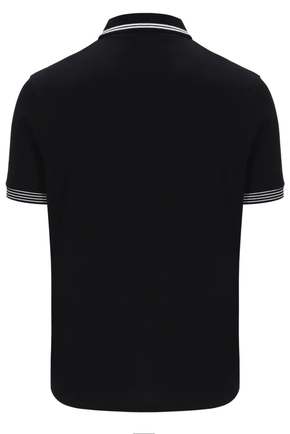 Polo Soren 2 noir avec bordures contrastées