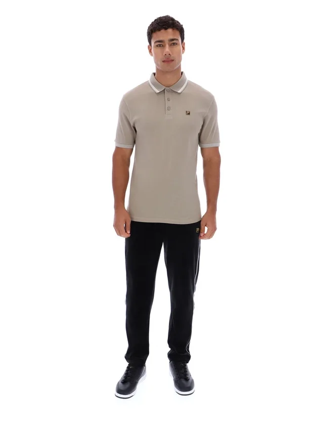 Polo Soren 2 vintage kaki avec bordures contrastées