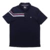 Polo sport-décontracté à manches courtes pour homme, bleu, à rayures contrastées
