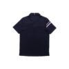 Polo sport-décontracté à manches courtes pour homme, bleu, à rayures contrastées