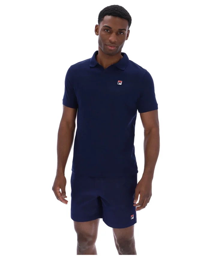 Polo texturé Tristiano bleu marine Fila