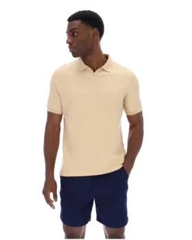 Polo Tristiano texturé beige classique