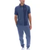 Polo zippé Dario Vintage Indigo