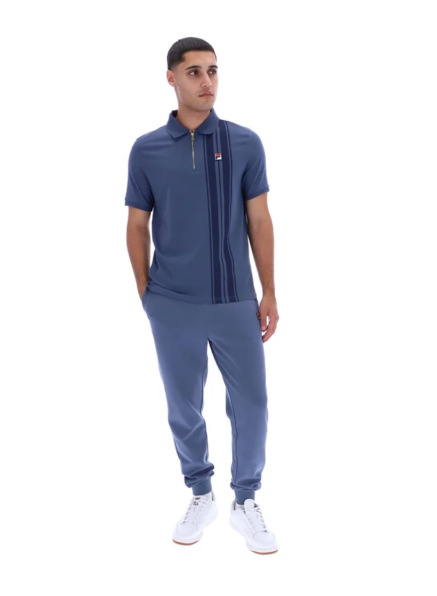 Polo zippé Dario Vintage Indigo