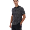 Polo zippé noir en maille jacquard Jackson