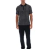 Polo zippé noir en maille jacquard Jackson