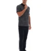 Polo zippé noir en maille jacquard Jackson