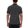 Polo zippé noir en maille jacquard Jackson