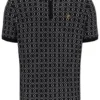 Polo zippé noir en maille jacquard Jackson