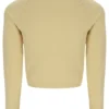 Pull Casa sans coutures à col zippé quart de longueur, jaune