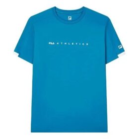 Pull à col rond de sport décontracté à manches courtes, bleu
