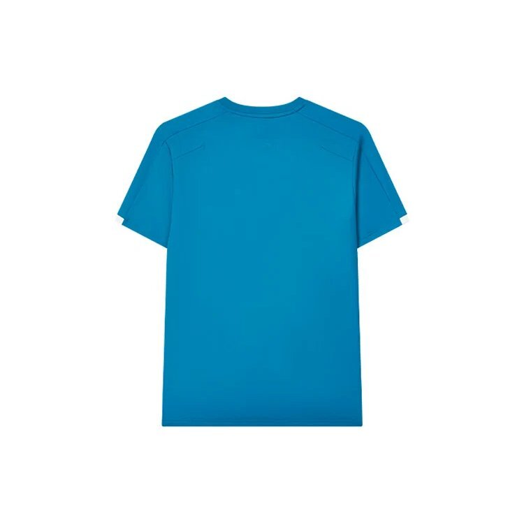 Pull à col rond de sport décontracté à manches courtes, bleu
