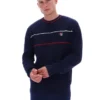Pull à col rond Fila Kallum bleu marine à texture gaufrée