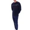 Pull à col rond Fila Kallum bleu marine à texture gaufrée