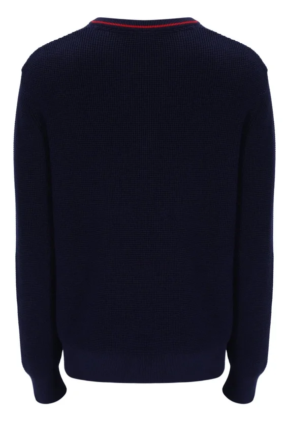 Pull à col rond Fila Kallum bleu marine à texture gaufrée