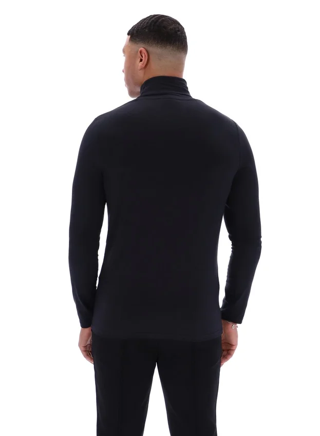 Pull à col roulé classique 19th noir