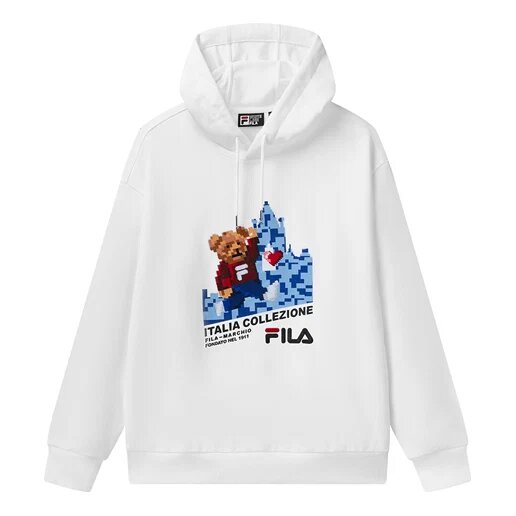 Pull de sport ample à capuche et manches longues, blanc
