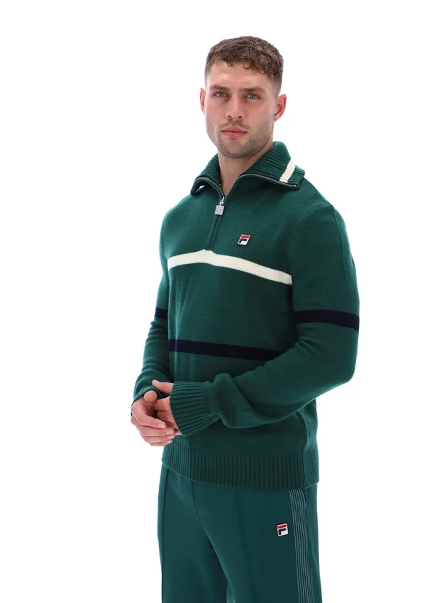 Pull à demi-zip en maille Camilo « Rain Forest »