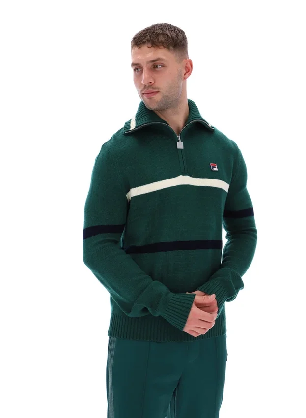Pull à demi-zip en maille Camilo « Rain Forest »
